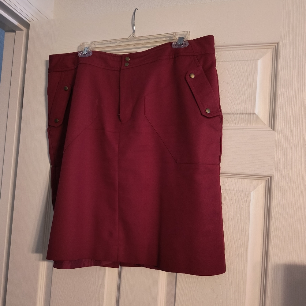 Burgundy Pencil Skirt
